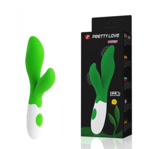 Vibrador ponto G com estimulador clitoriano.