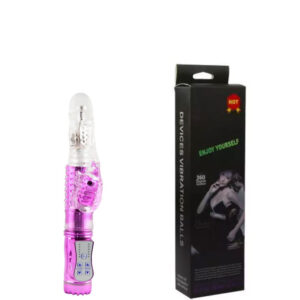 Vibrador rotativo recarregável sobe e desce com estimulador clitoriano borboleta