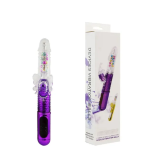 Vibrador recarregável rotativo sobe e desce com estimulador formato borboleta