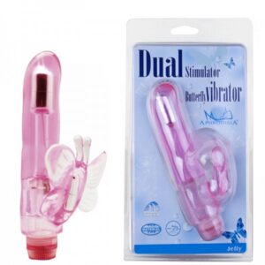Vibrador com estimulador clitoriano borboleta