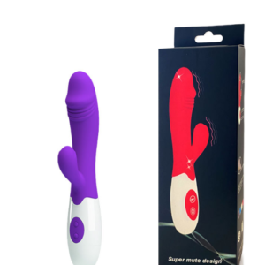 Vibrador com Ponta em Formato de Glande com Estimulador Clitoriano