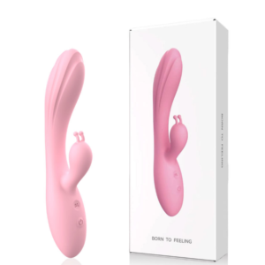 Vibrador Recarregável com Detalhe de Glande com Estimulador Clitoriano Formato Coelho