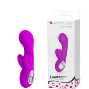 Vibrador recarregável com estimulador clitoriano duplo