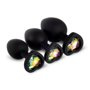Kit com 3 Plugs em Silicone com Pedra – SEAMLESS BUTT PLUG STARTING KIT