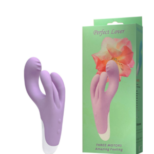 Vibrador recarregável com estimulador clitoriano triplo