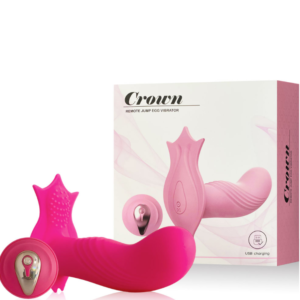 Estimulador Clitoriano Recarregável com Penetrador – CROWN REMOTE JUMP EGG VIBRATOR