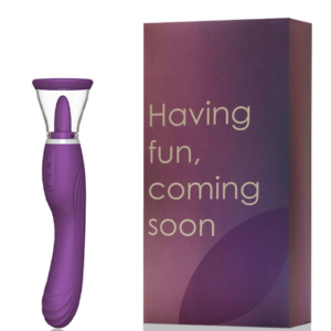 Vibrador Recarregável com Penetrador e Bomba Vaginal e Língua Estimuladora