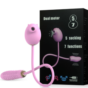 Vibrador Recarregável Duplo Possui 5 Modos de Ondas de Pressão – DUAL MOTOR