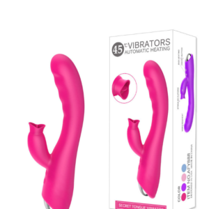 Vibrador Recarregável Ponto G com Estimulador Clitoriano com Língua Estimuladora – SECRET TONGUE VIBRATOR