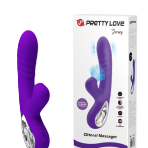 Vibrador Recarregável Ponto G com Alça Metalizada e Estimulador Clitoriano – PRETTY LOVE JERSEY – BI-