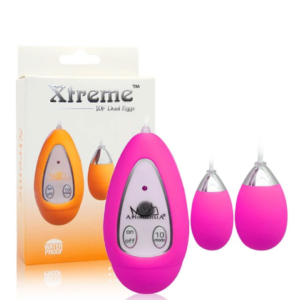 Cápsula Vibratória Dupla com 10 Modos de Vibração com Controle Ergonômico a Fio – APHRODISIA EXTREME 10F DUAL EGGS