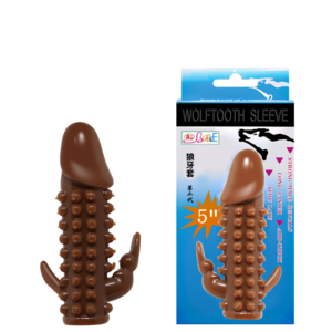 Capa Peniana Extensora com Nódulos Massageadores e Estimulador Clitoriano – WOLFTOOTH SLEEVE