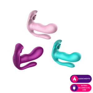 Vibrador calcinha com controle remoto e aquecimento- ESQUENTA DO PRAZER