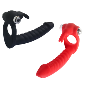 Anel peniano duplo com vibro formato rabbit