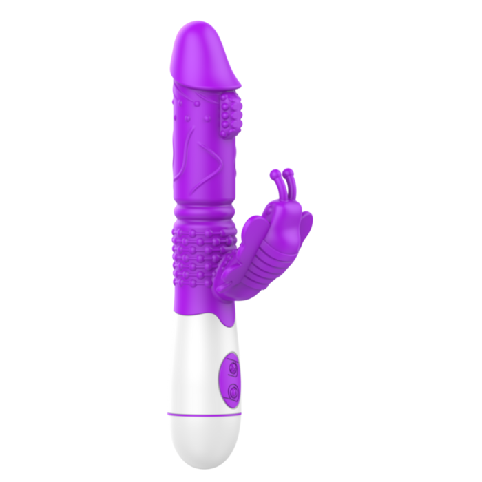 Vibrador ponto G com estimulador clitoriano borboleta - Imagem 2