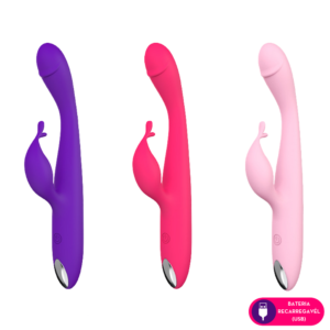 Vibrador ponto G com estimulador clitoriano slug