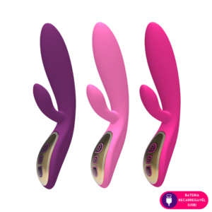 Vibrador ponto G com estimulador clitoriano por vibração