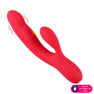 Vibrador ponto G com pulsação interna e estimulação clitoriana