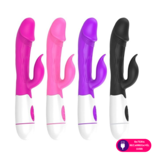 Vibrador ponto G com estimulador clitoriano