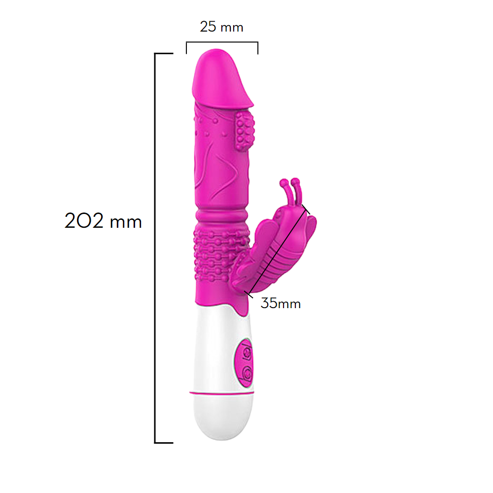 Vibrador ponto G com estimulador clitoriano borboleta - Imagem 6