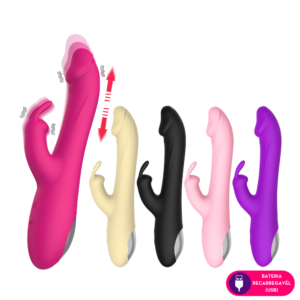 Vibrador ponto G com estimulador rabbit