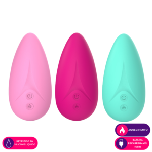 Massageador estimulador com aquecimento em silicone líquido- ESQUENTA DO PRAZER