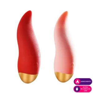 Vibrador de clitóris em formato de lingua com aquecimento- ESQUNTA DO PRAZER