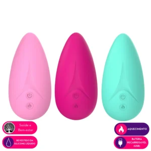 Vibrador  com aquecimento em silicone -ESQUENTA DO PRAZER
