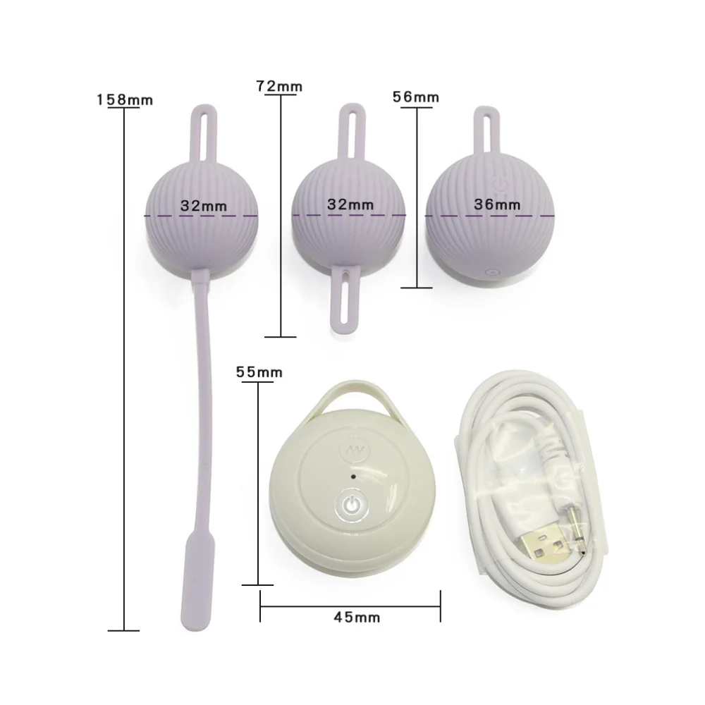 Kit de bolas de pompoarismo com 3 peças com vibração - Imagem 3