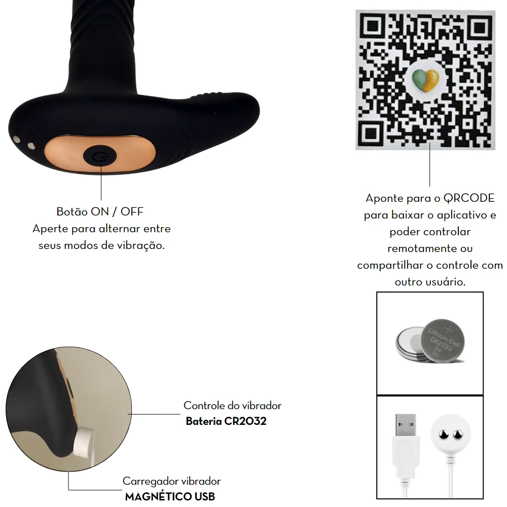 Massageador de próstata por aplicativo com controle remoto - Imagem 4