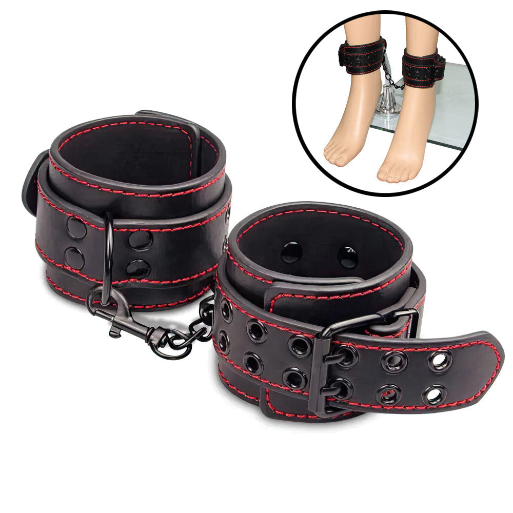 Tornozeleira com Corrente e Fivelas - Bondage Fetish Pleasure Ankle cuffs - YOUVIBE - Imagem 3