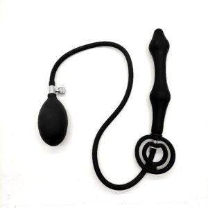 Plug Anal Escalonado com Anel Duplo Peniano - Silicone Inflável - 22.5 X 3.0 - SI