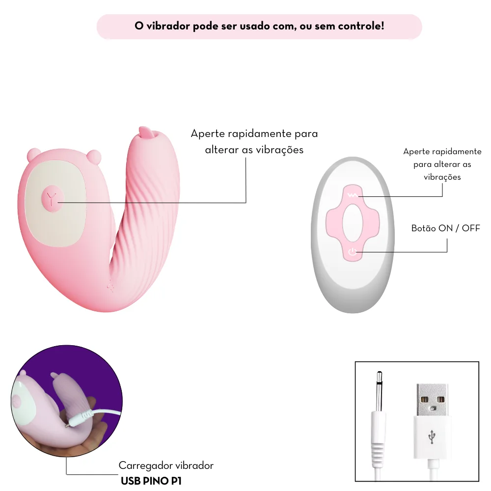 Vibrador calcinha estimulador clitoriano com controle remoto - Imagem 5