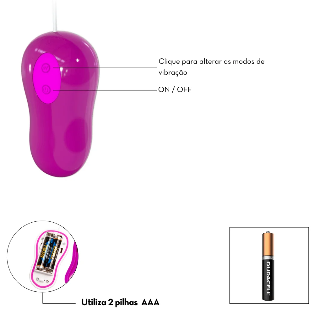 Pretty Love Avery – Cápsula vibratória com controle remoto com fio - Imagem 3