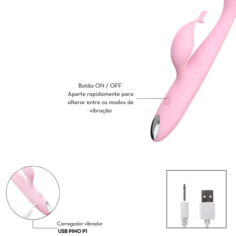 Vibrador ponto G com estimulador clitoriano slug - Imagem 6