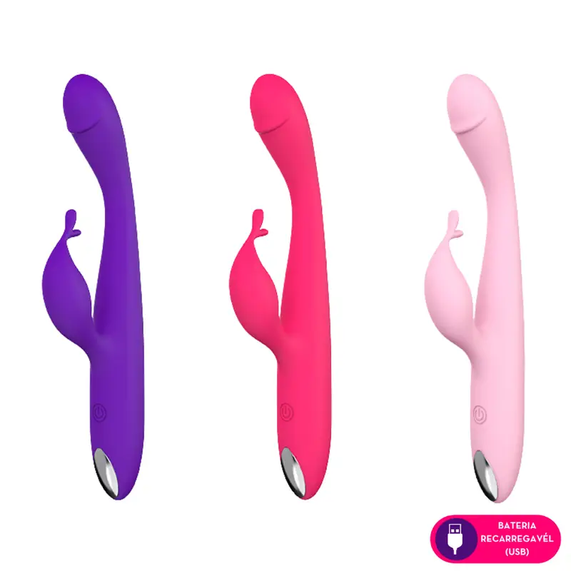 Vibrador ponto G com estimulador clitoriano slug