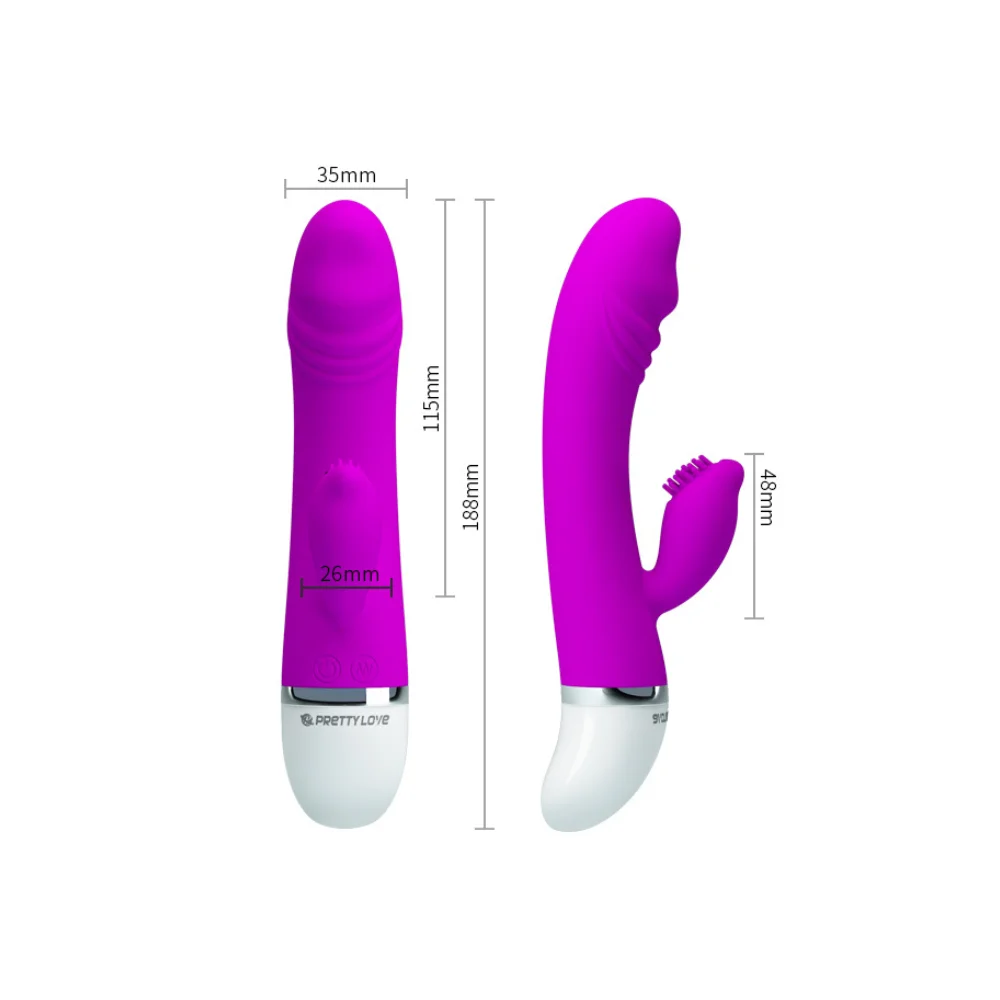 Pretty Love David – Vibrador com estimulador clitoriano com cerdas - Imagem 3