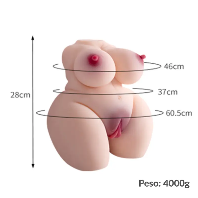 Boneca meio corpo realístico 28 CM PEITUDA PLUS