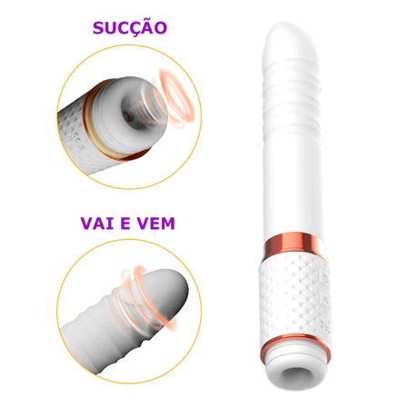 Vibrador em Bastão Vai e Vem com Sugador de Clitóris - Imagem 6