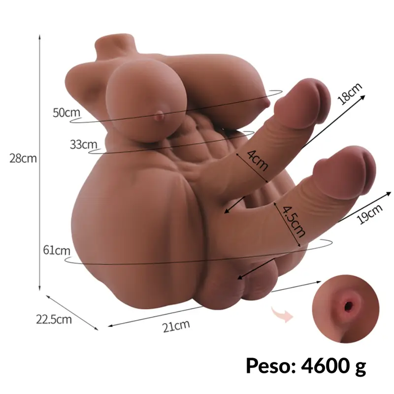 Masturbador Hermafrodita com duplo pênis - NOVIDADE - Imagem 7