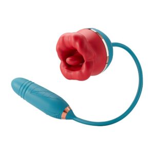 Vibrador de clitóris formato de Boca com Bullet Vai e vem -IMPORTAÇÃO JUNHO