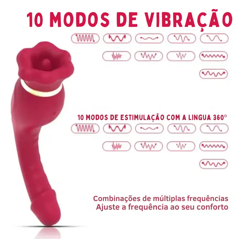 Vibrador Ponto G com Sucção e Língua Rotativa 360° - IMPORTAÇÃO JUNHO - Imagem 7