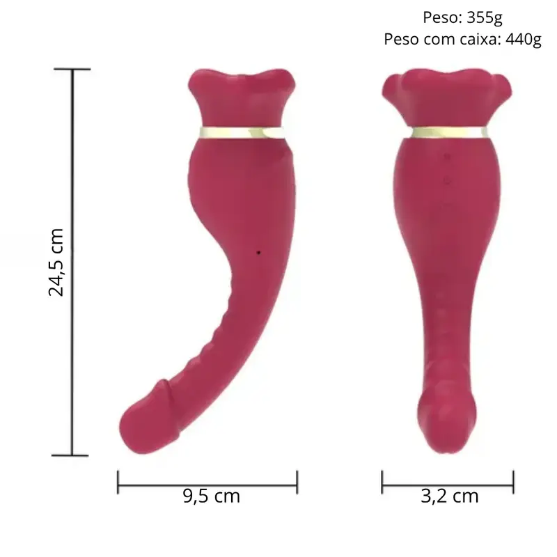 Vibrador Ponto G com Sucção e Língua Rotativa 360° - IMPORTAÇÃO JUNHO - Imagem 8