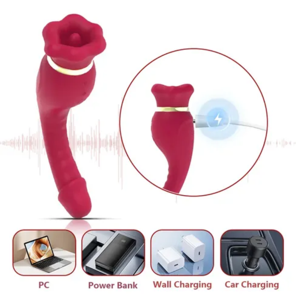 Vibrador Ponto G com Sucção e Língua Rotativa 360° - IMPORTAÇÃO JUNHO - Imagem 2